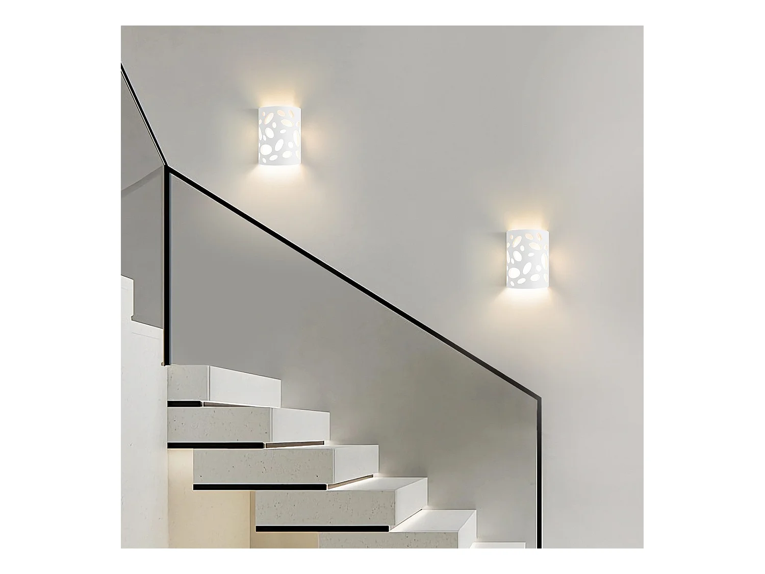 Applique murale d'intérieur NETTLIFE pour couloir - Éclairage vers le haut et vers le bas - Design moderne - E14