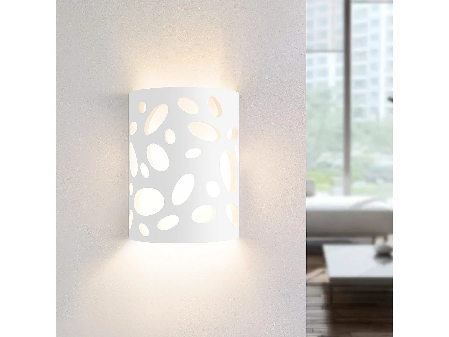 Applique murale d'intérieur NETTLIFE pour couloir - Éclairage vers le haut et vers le bas - Design moderne - E14