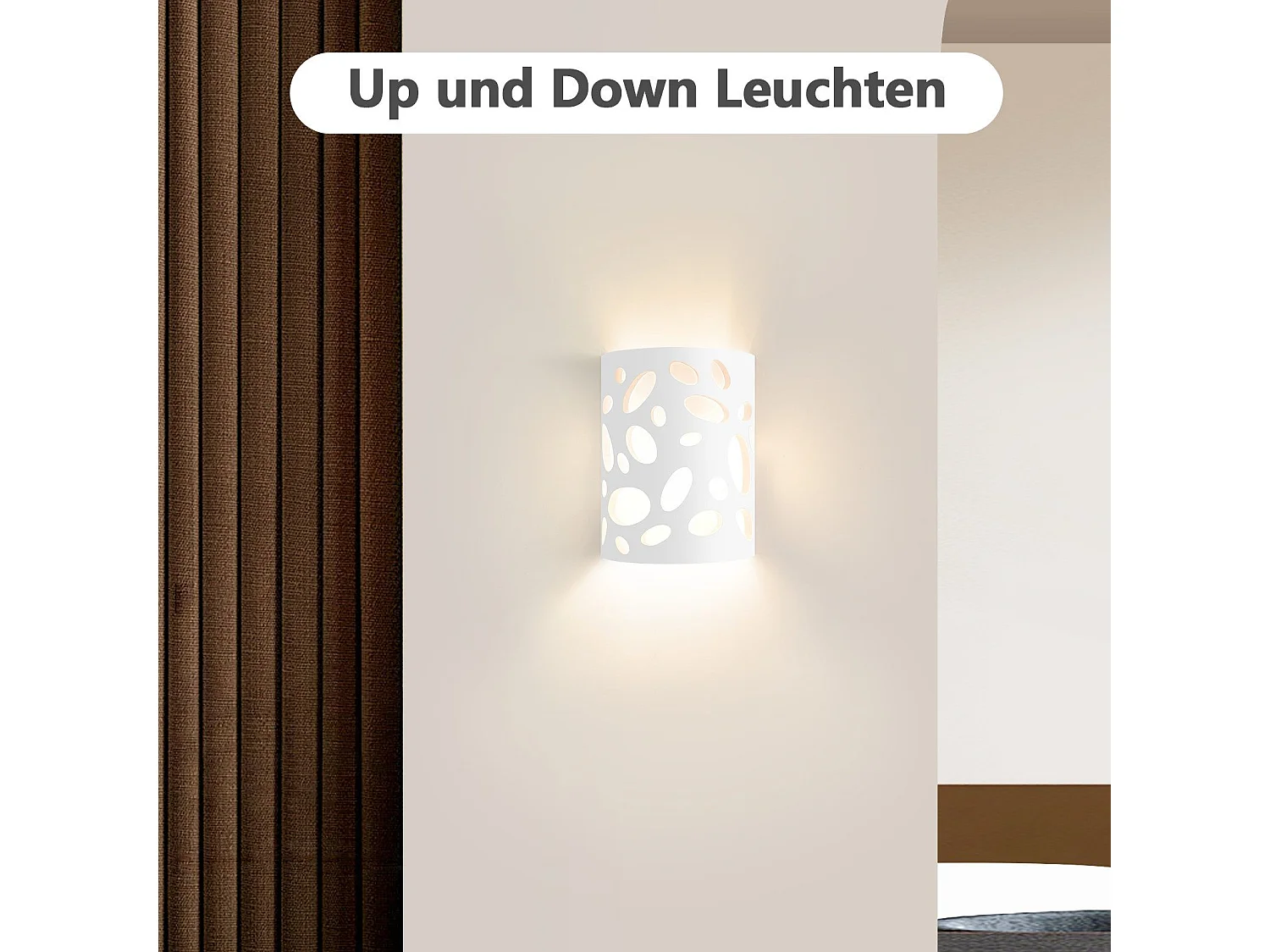 Applique murale d'intérieur NETTLIFE pour couloir - Éclairage vers le haut et vers le bas - Design moderne - E14