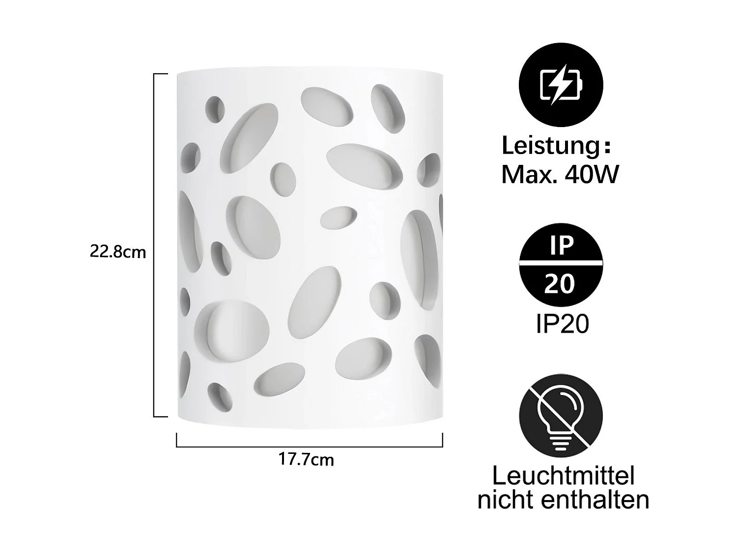 Applique murale d'intérieur NETTLIFE pour couloir - Éclairage vers le haut et vers le bas - Design moderne - E14