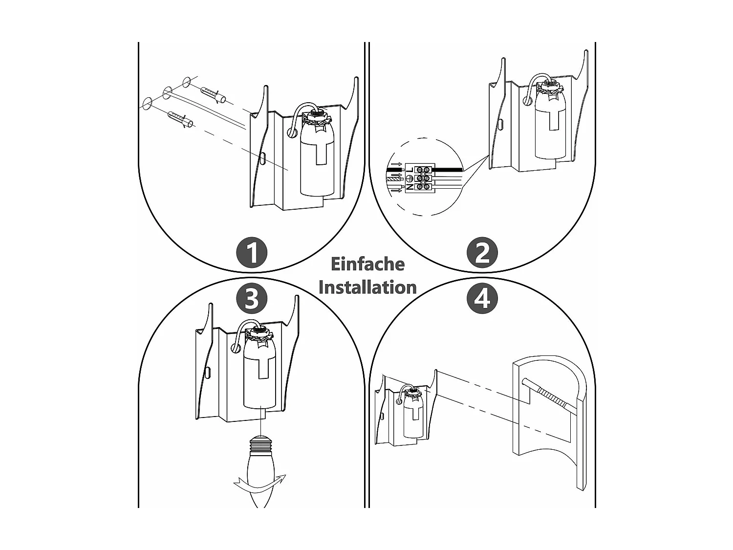 Applique murale d'intérieur NETTLIFE pour couloir - Éclairage vers le haut et vers le bas - Design moderne - E14