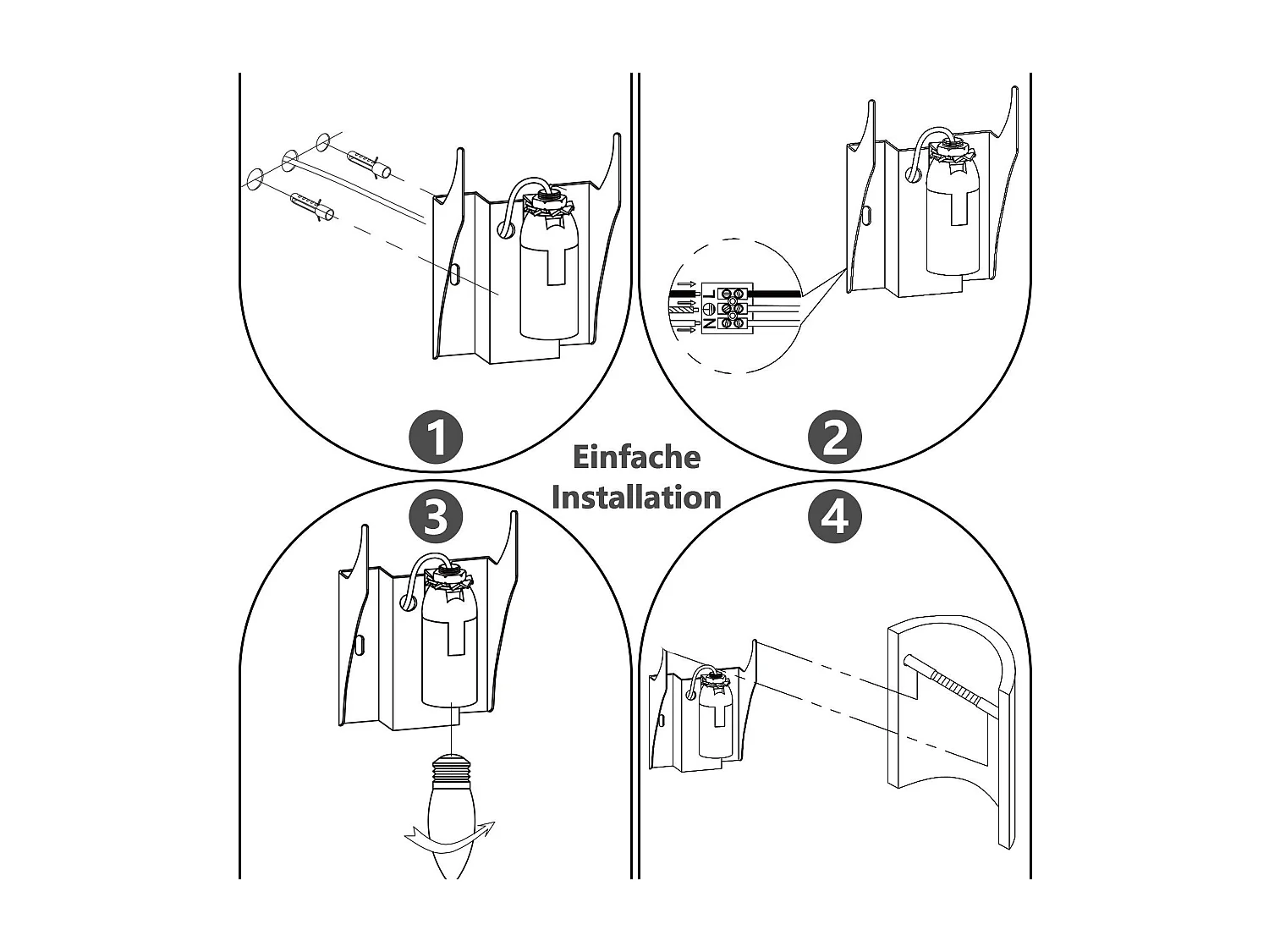 Applique murale d'intérieur NETTLIFE pour couloir - Éclairage vers le haut et vers le bas - Design moderne - E14