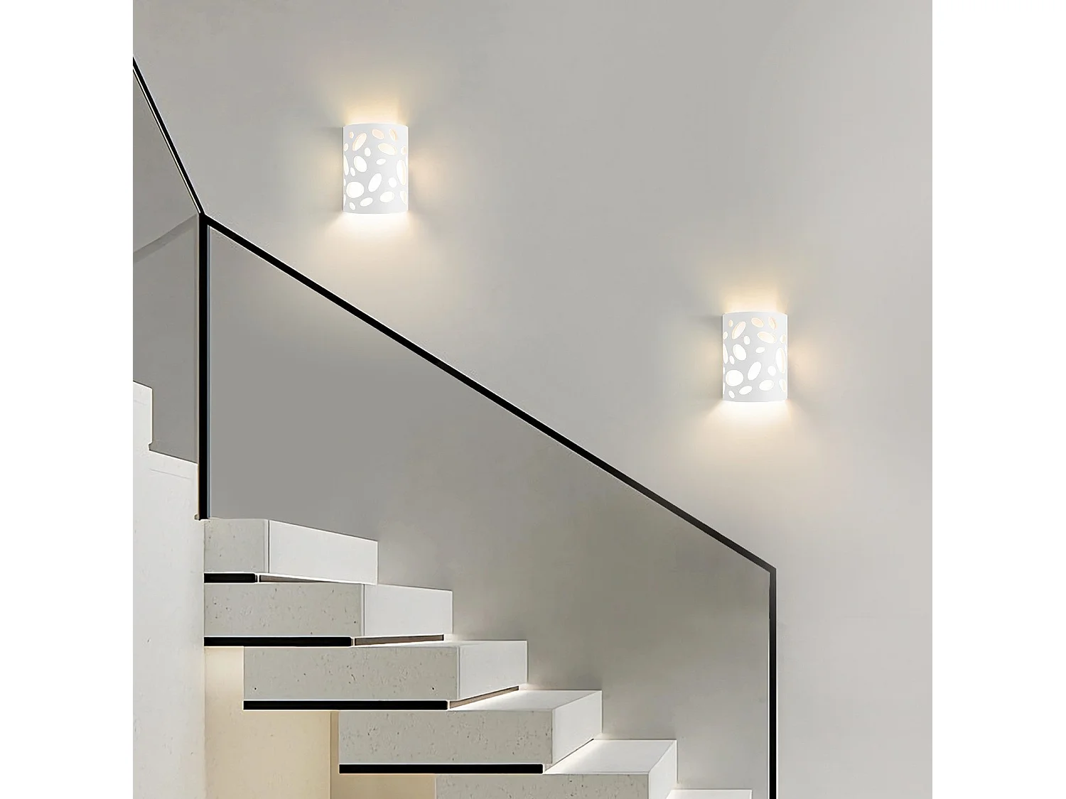 Applique murale d'intérieur NETTLIFE pour couloir - Éclairage vers le haut et vers le bas - Design moderne - E14