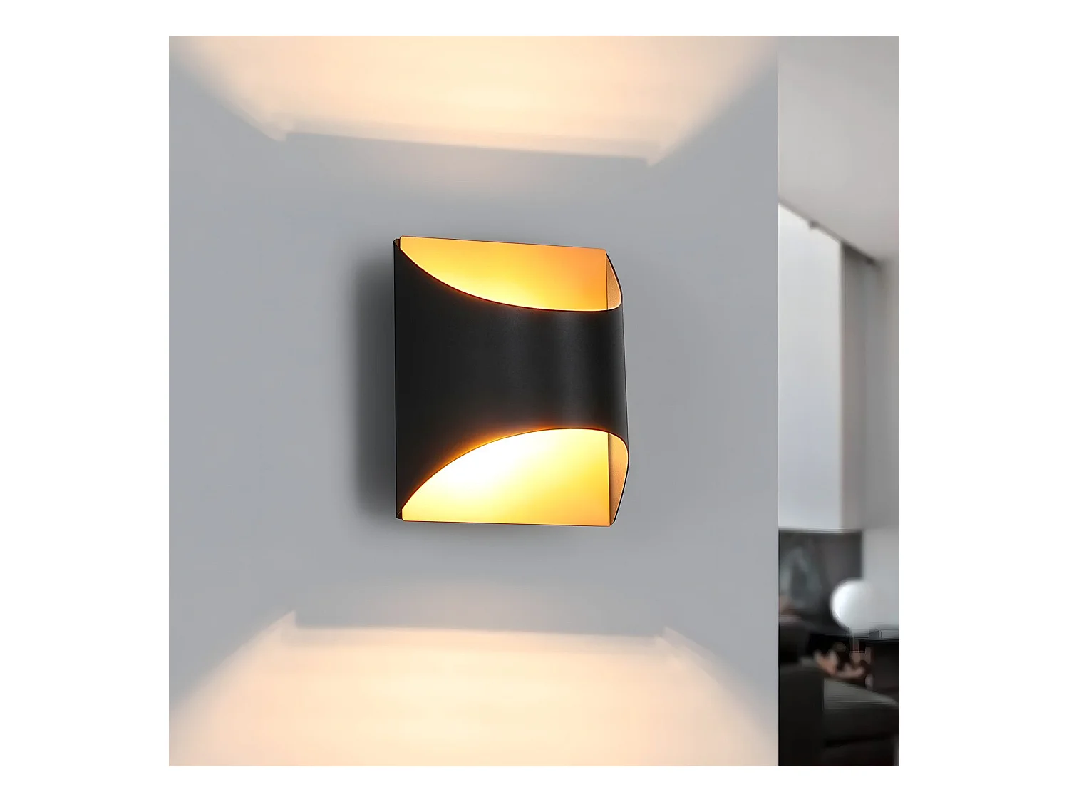 NETTLIFE Czarno-złota kinkiet - nowoczesne kinkiety na schody, do pokoju dziecięcego