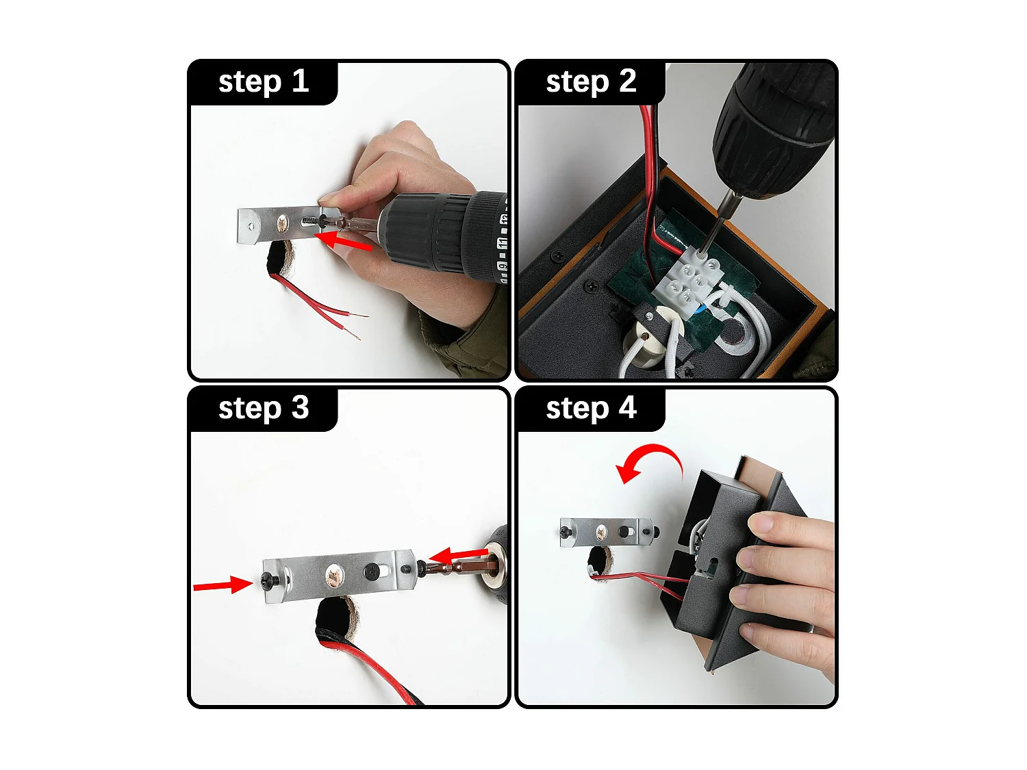 NETTLIFE Czarno-złota kinkiet - nowoczesne kinkiety na schody, do pokoju dziecięcego