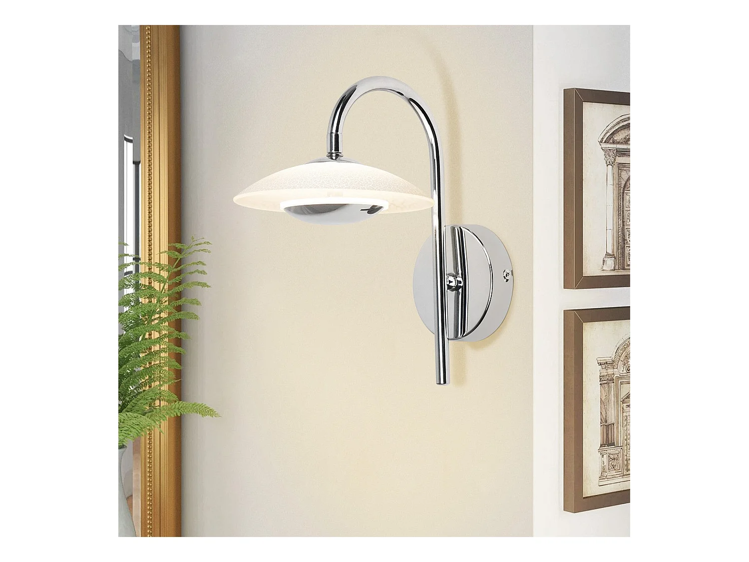 NETTLIFE LED-wandlamp, modern design, binnenverlichting, halverlichting, 3000K glas, voor hoteltrappenhuis