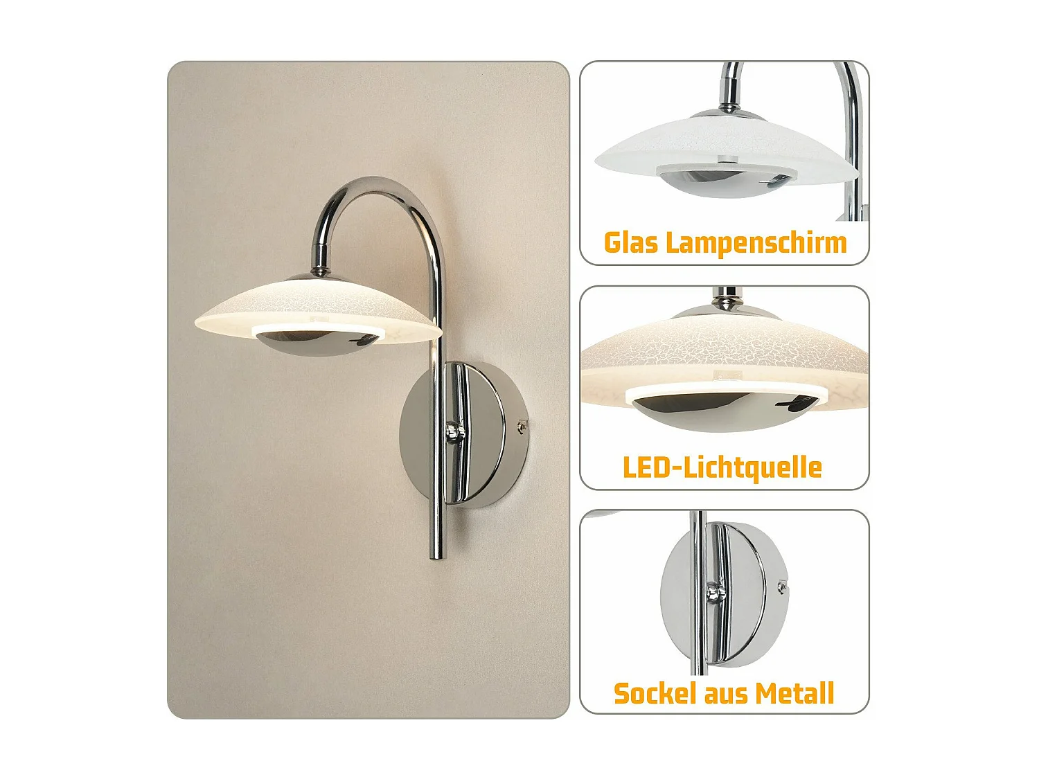 Applique murale LED NETTLIFE, design moderne, éclairage d'intérieur, éclairage de couloir, verre 3 000 K, pour cage d'escalier d'hôtel