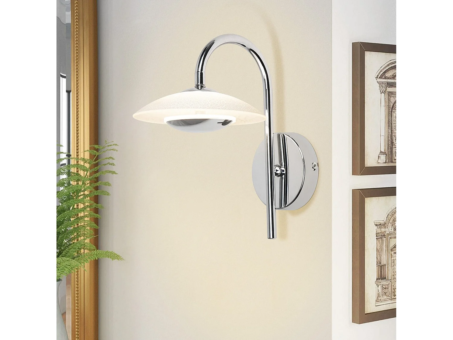 Applique murale LED NETTLIFE, design moderne, éclairage d'intérieur, éclairage de couloir, verre 3 000 K, pour cage d'escalier d'hôtel