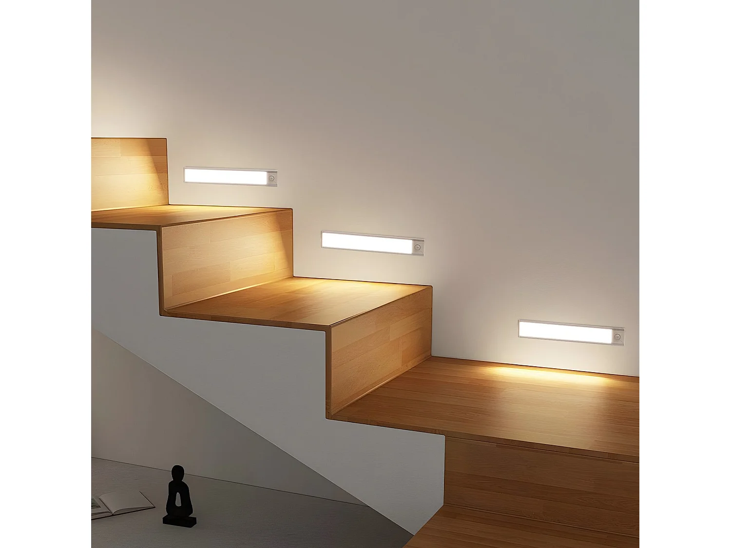 NETTLIFE LED-onderkastverlichting met bewegingssensor, USB-oplaadbaar, 1500 mAh, ideaal voor kast, gang of garderobe