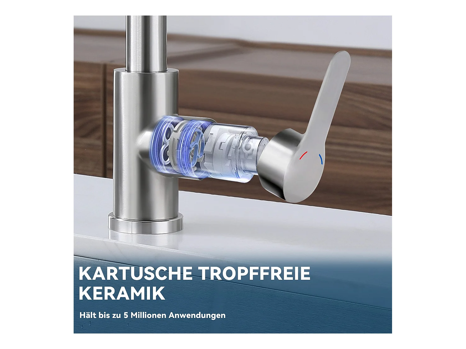 NETTLIFE Uittrekbare keukenkraan - 360° spoelbakmengkraan met roestvrijstalen sproeier, 2 sproeistanden