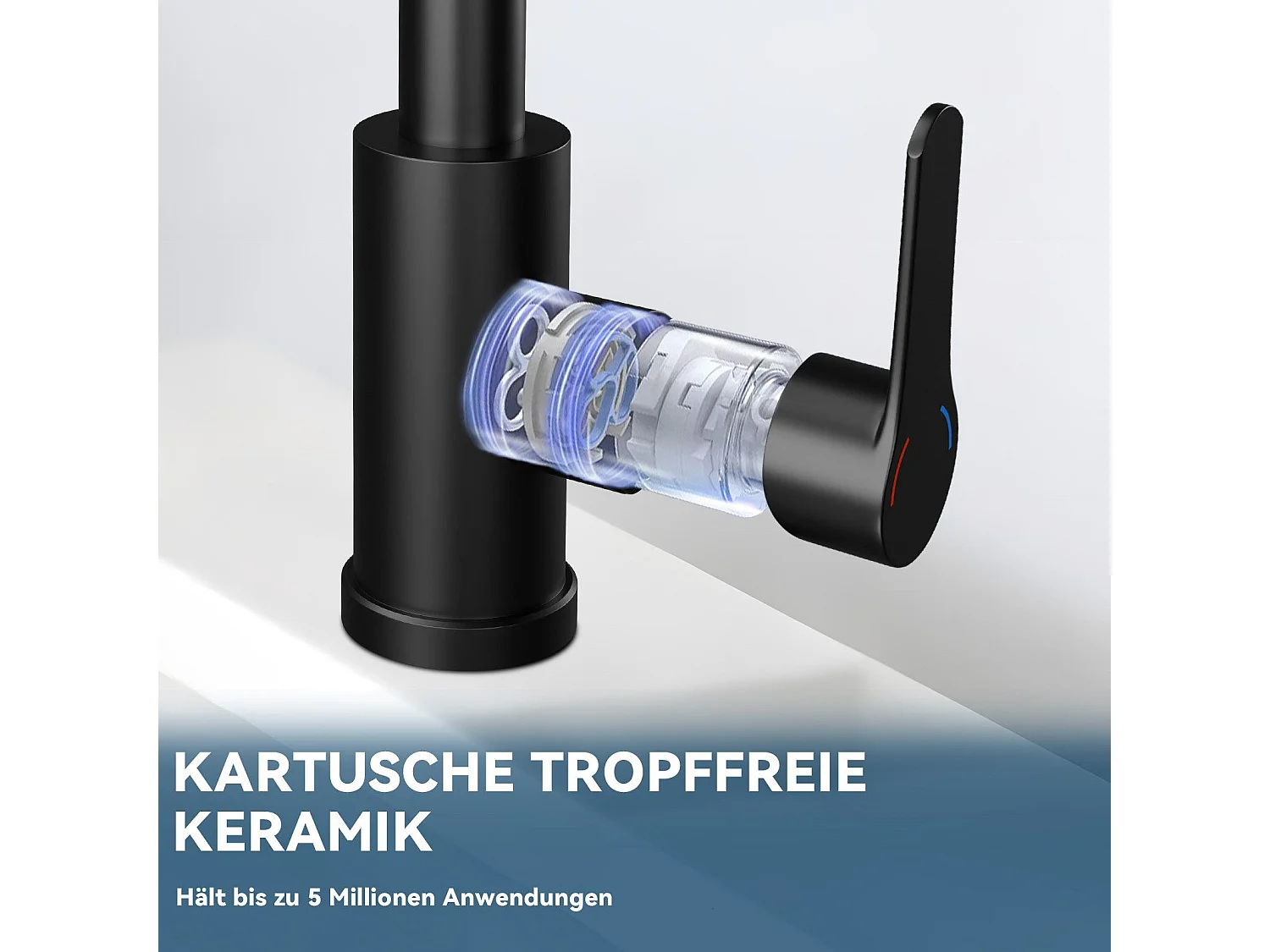 NETTLIFE Ausziehbarer Küchenhahn – 360° Spültischarmatur mit Edelstahlbrause, 2 Sprühmodi