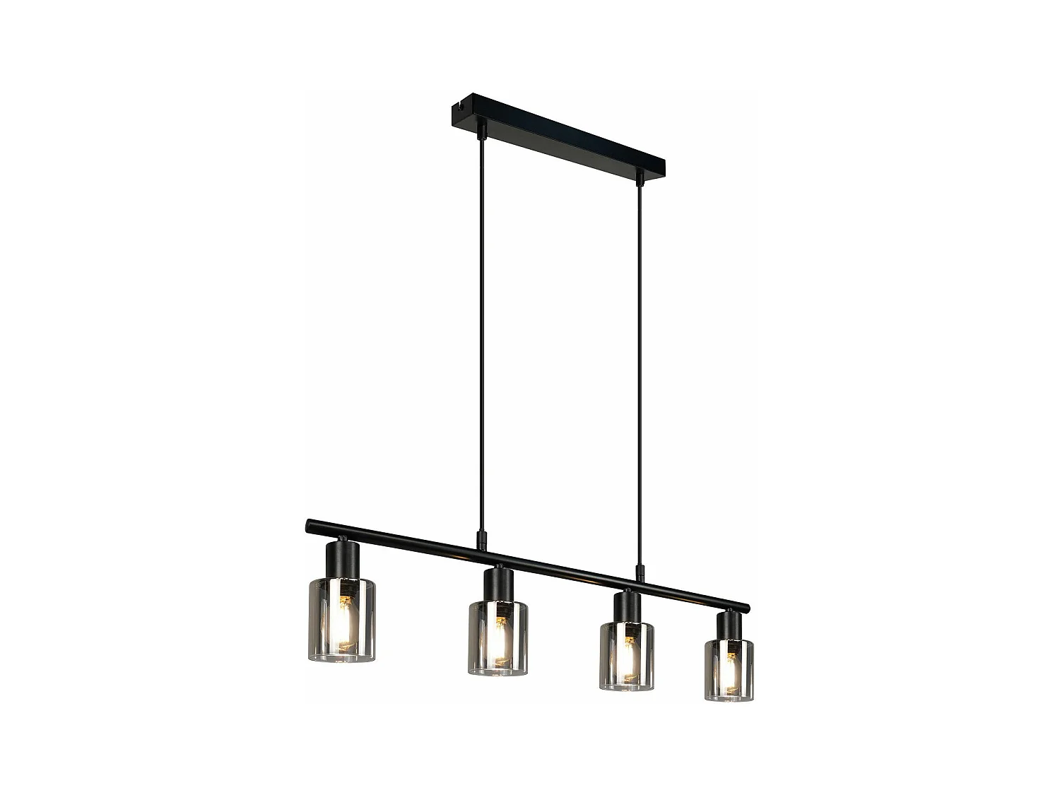 Suspension NETTLIFE 4 flammes en verre vintage E14 pour salle à manger, salon, cuisine