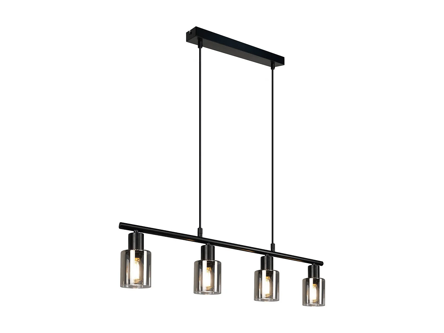 NETTLIFE 4-płomienna lampa wisząca ze szkła vintage E14 do jadalni, salonu, kuchni