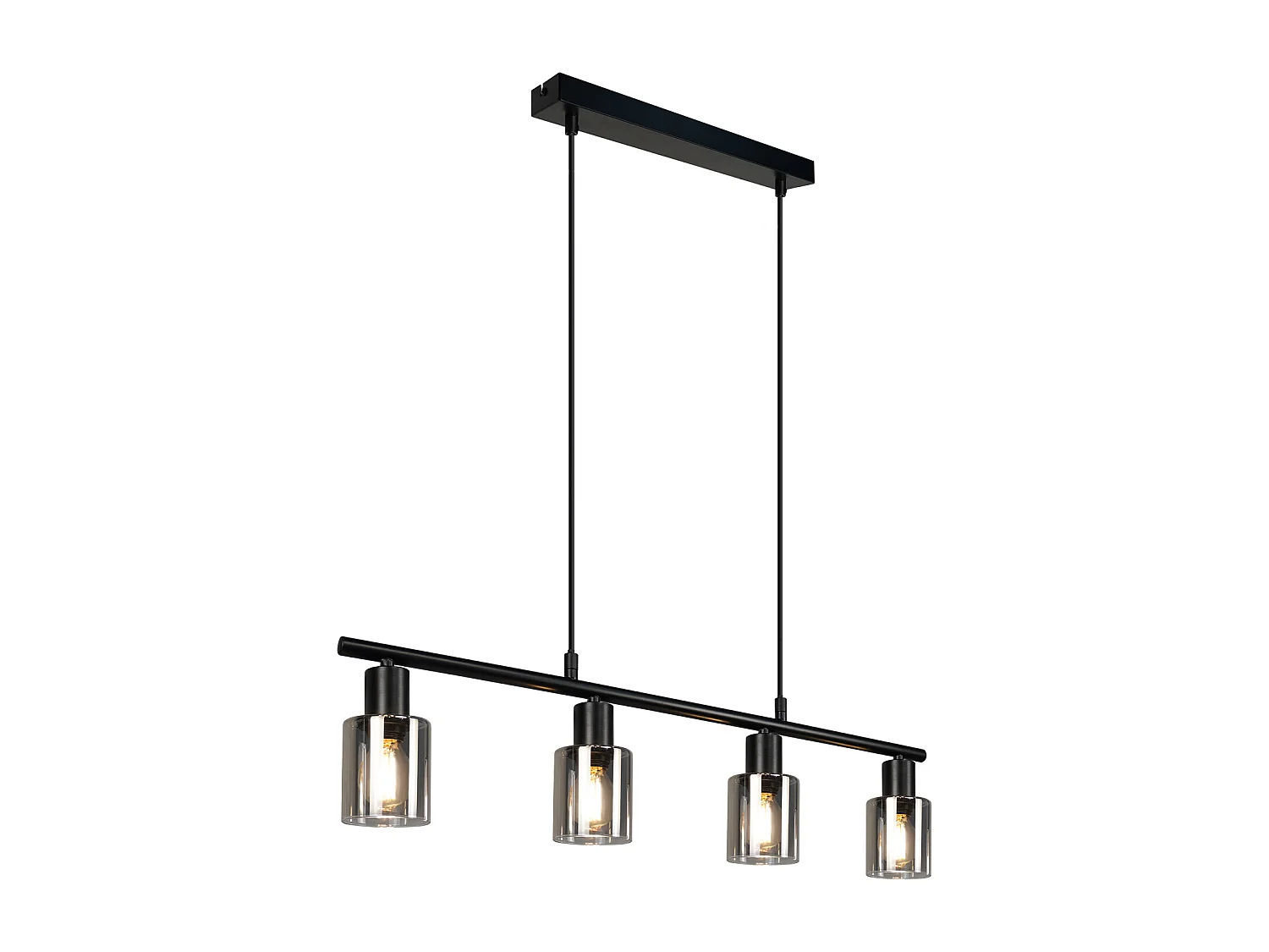 NETTLIFE 4-płomienna lampa wisząca ze szkła vintage E14 do jadalni, salonu, kuchni