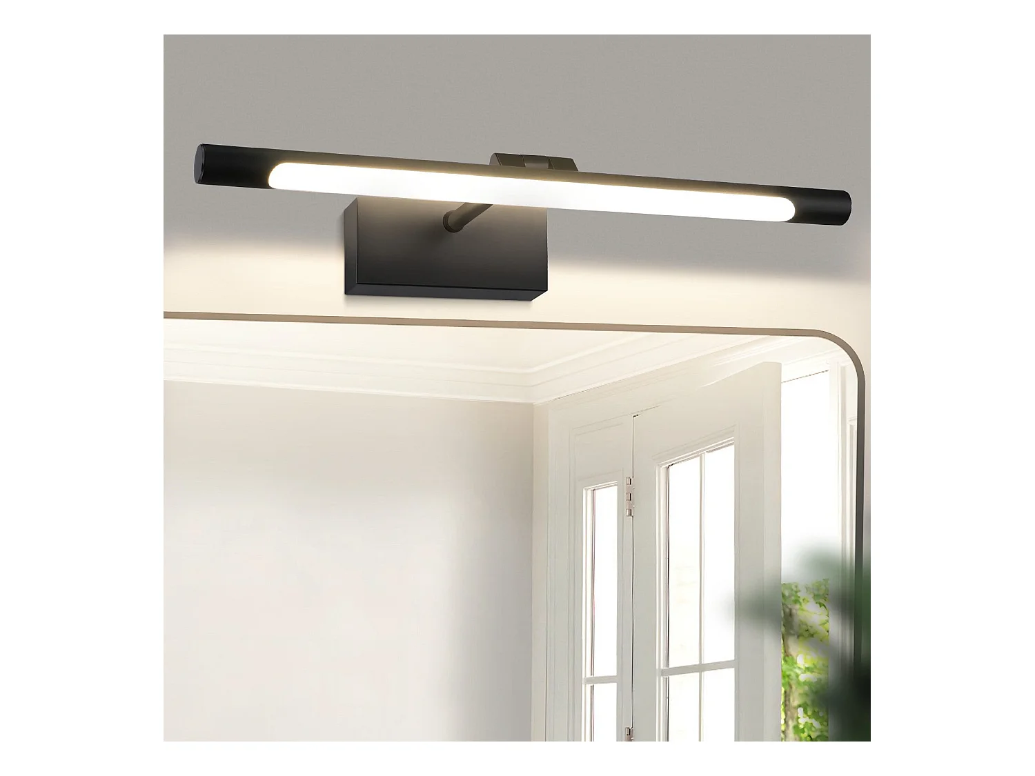 NETTLIFE Lampe à miroir LED salle de bain 6W blanc neutre 4000K pinçable Applique murale chrome