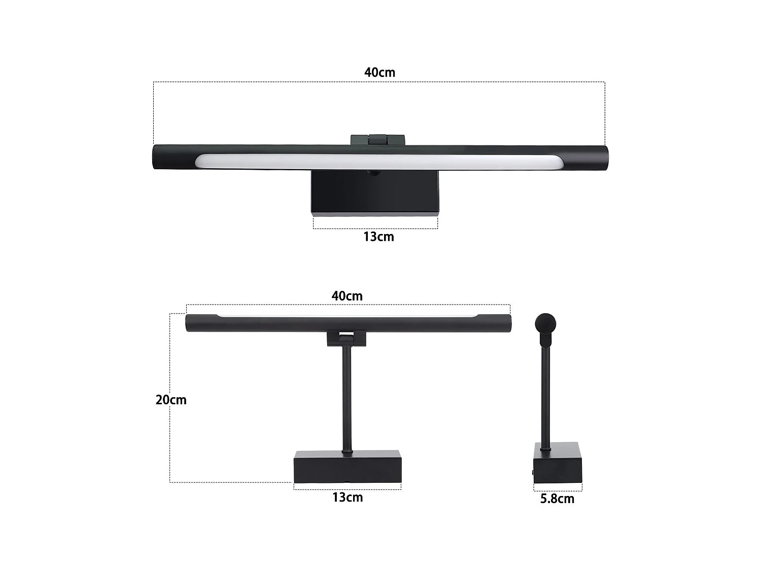 NETTLIFE Lampe à miroir LED salle de bain 6W blanc neutre 4000K pinçable Applique murale chrome