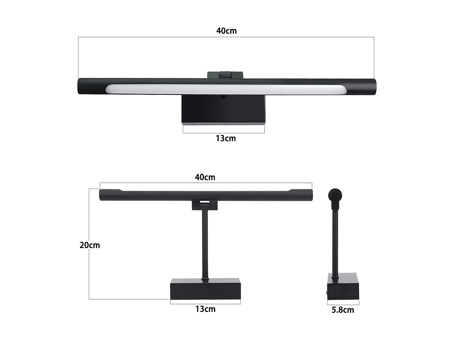 NETTLIFE Lampe à miroir LED salle de bain 6W blanc neutre 4000K pinçable Applique murale chrome