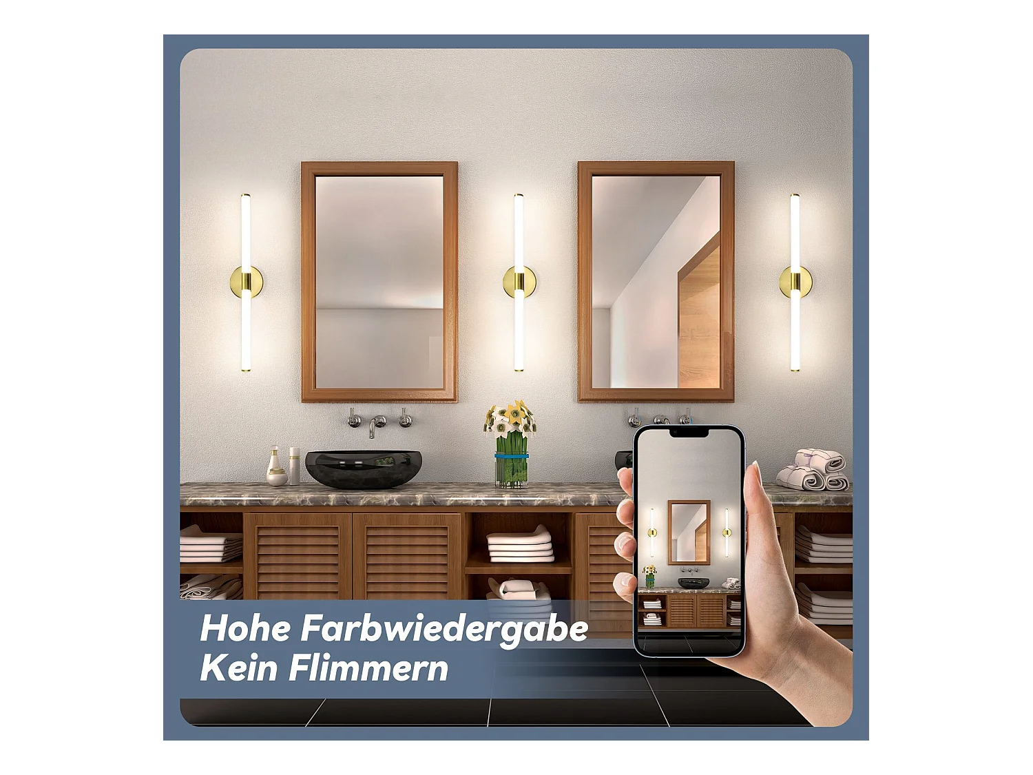 NETTLIFE 8W LED badkamerwandlamp, badkamerlamp, badkamerwandlamp, wandlamp 4000K IP44