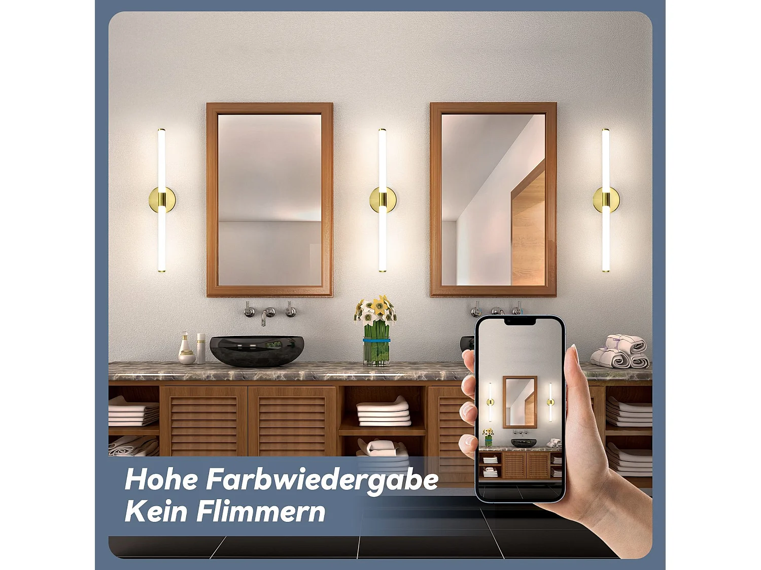 NETTLIFE 8W LED badkamerwandlamp, badkamerlamp, badkamerwandlamp, wandlamp 4000K IP44