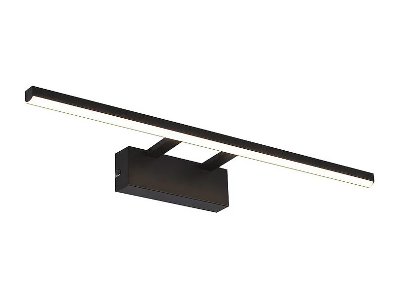 NETTLIFE Lampe à miroir LED noire 60CM Moderne 4000K Salle de bain Lampe à miroir murale