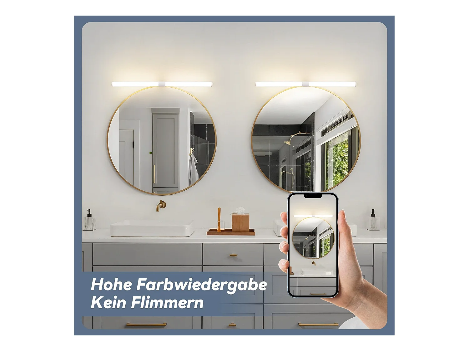 NETTLIFE 8W 60CM LED badkamerspiegellamp wit wandmontage badkamerlampklem waterdicht IP44 4000K