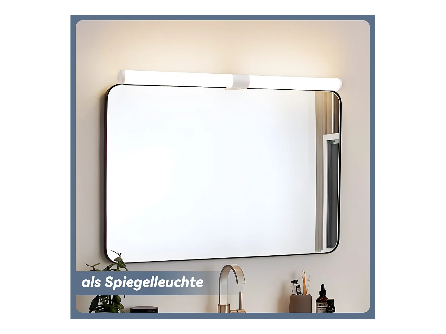 NETTLIFE 8W 60CM LED badkamerspiegellamp wit wandmontage badkamerlampklem waterdicht IP44 4000K