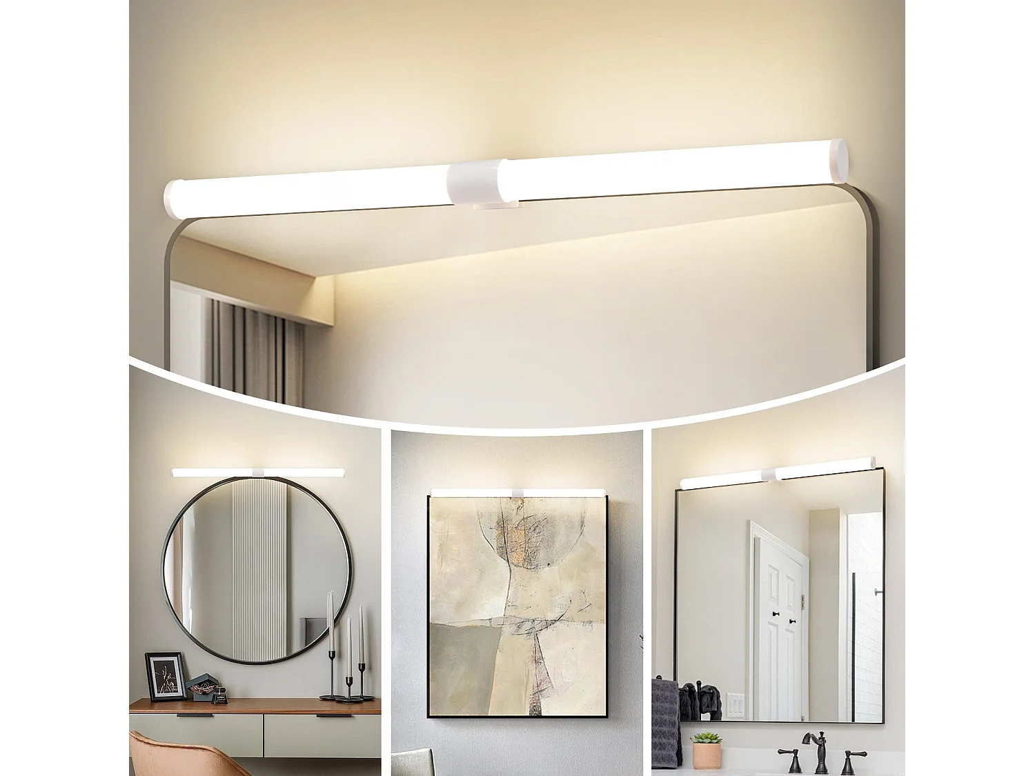 NETTLIFE 8W 60CM LED badkamerspiegellamp wit wandmontage badkamerlampklem waterdicht IP44 4000K