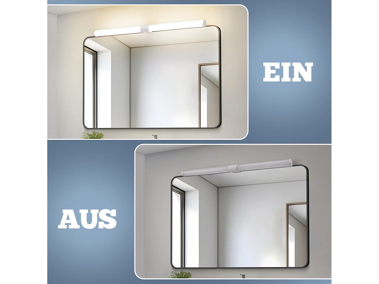 NETTLIFE 8W 60CM LED badkamerspiegellamp wit wandmontage badkamerlampklem waterdicht IP44 4000K