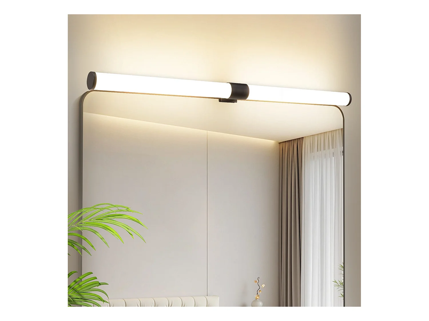 NETTLIFE Oświetlenie Lustra Łazienkowego LED 8W 60cm z Zaciskiem Wodoodporne IP44 4000K