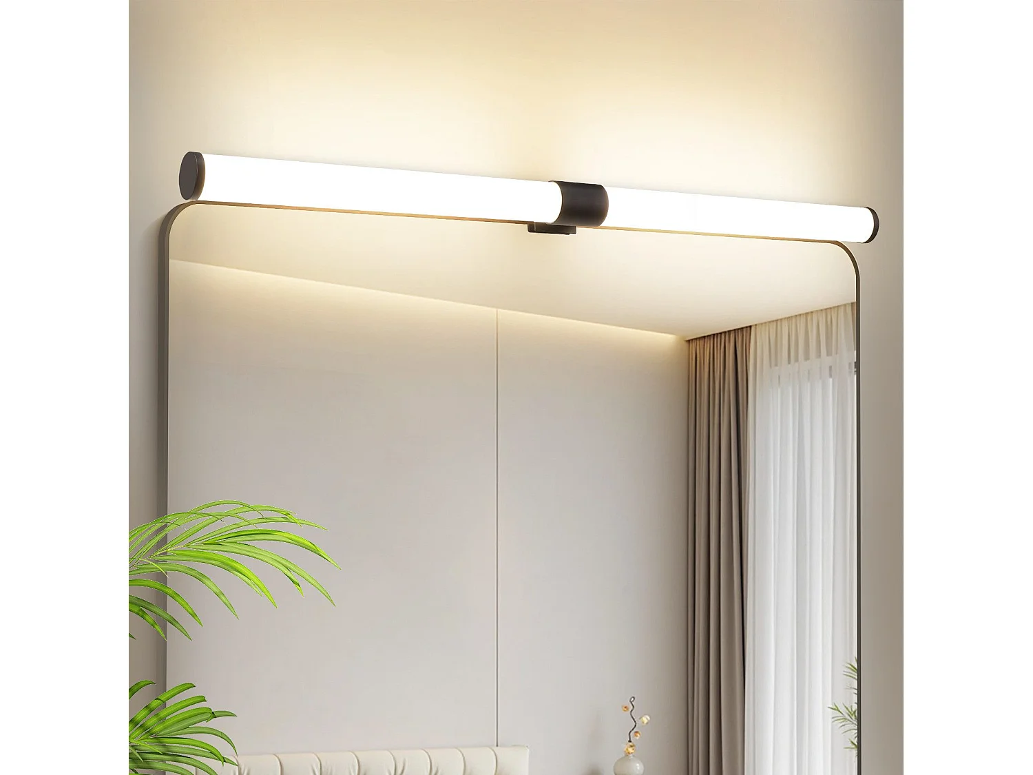 Lampe de miroir de salle de bain NETTLIFE LED 8 W 60 cm, avec pince, étanche IP44 4 000 K