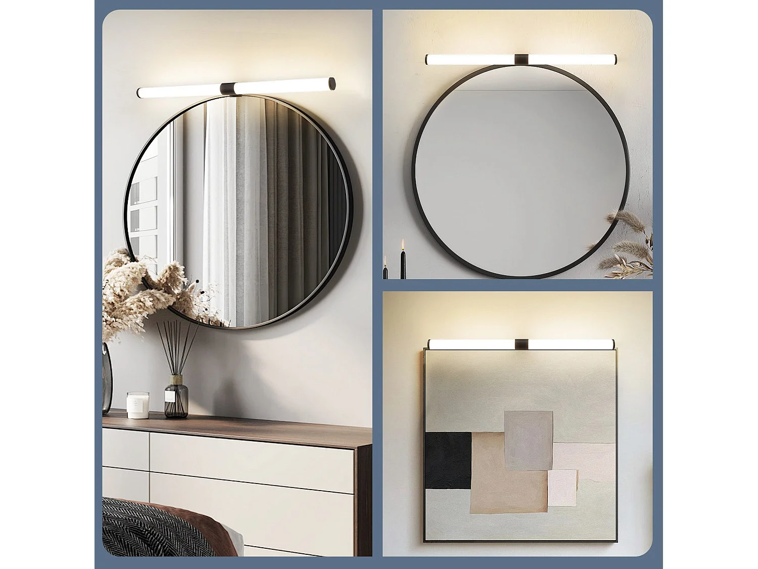 Lampe de miroir de salle de bain NETTLIFE LED 8 W 60 cm, avec pince, étanche IP44 4 000 K