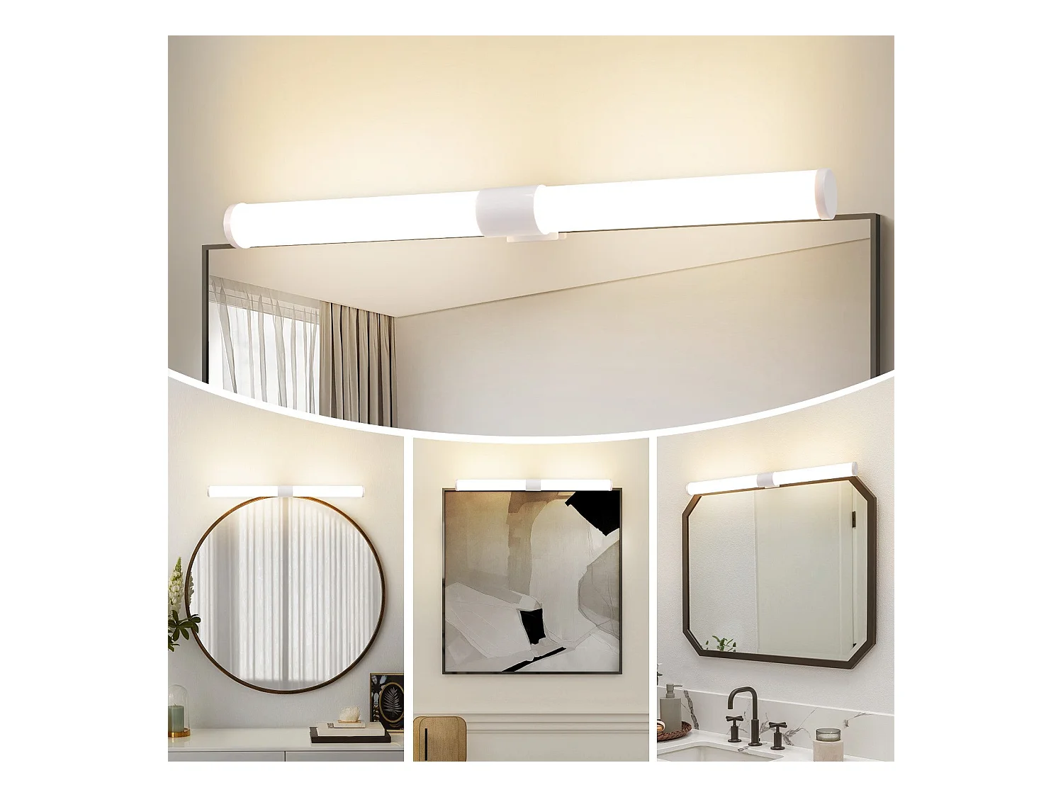 NETTLIFE Espejo de baño LED 40CM 6W IP44 4000K