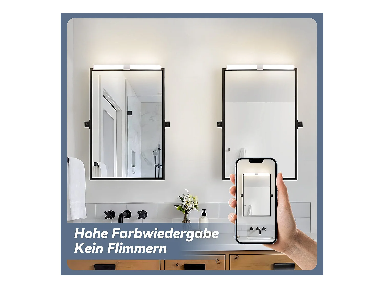 NETTLIFE Espejo de baño LED 40CM 6W IP44 4000K