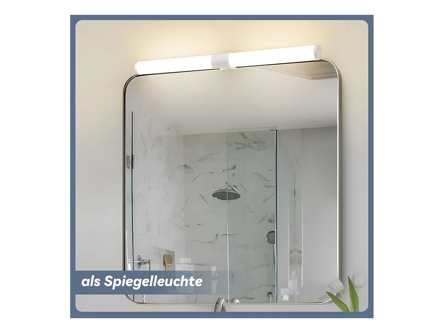 NETTLIFE Espejo de baño LED 40CM 6W IP44 4000K