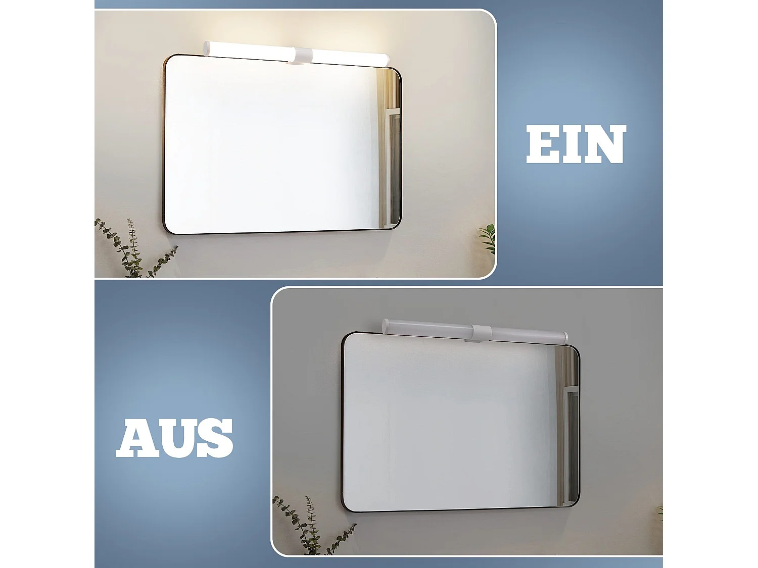 NETTLIFE Oświetlenie Lustra Łazienkowego LED 40cm 6W IP44 4000K