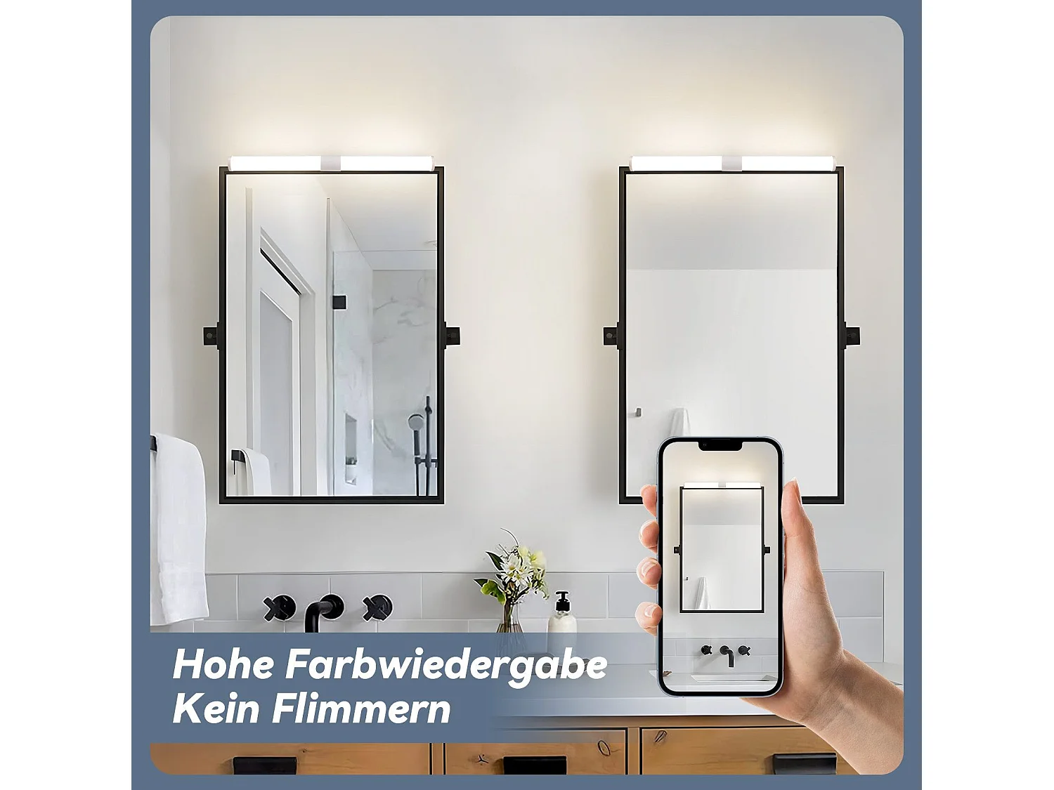 Lampe de miroir de salle de bain NETTLIFE LED 40 cm 6 W IP44 4 000 K