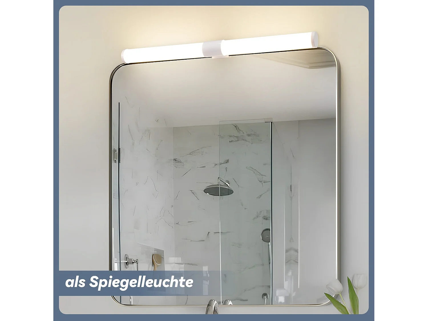 Lampe de miroir de salle de bain NETTLIFE LED 40 cm 6 W IP44 4 000 K