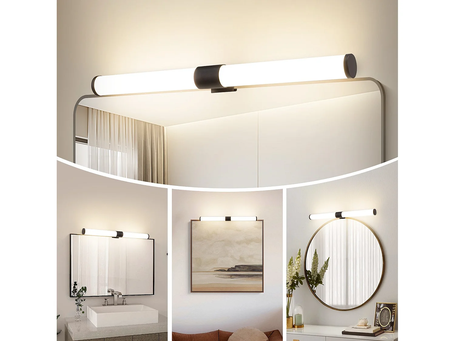 Lampe de miroir de salle de bain NETTLIFE LED - 40 cm, 6 W, IP44, 4 000 K