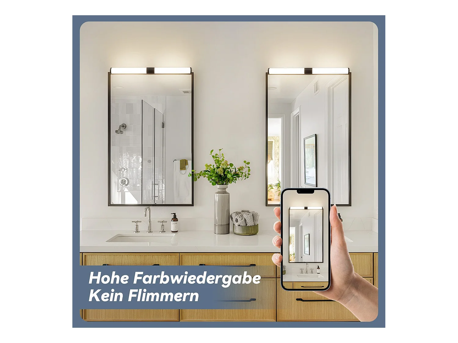 Lampe de miroir de salle de bain NETTLIFE LED - 40 cm, 6 W, IP44, 4 000 K