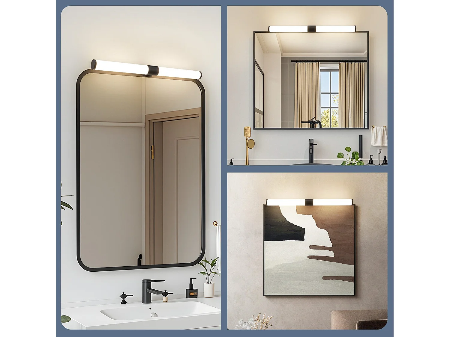 Lampe de miroir de salle de bain NETTLIFE LED - 40 cm, 6 W, IP44, 4 000 K