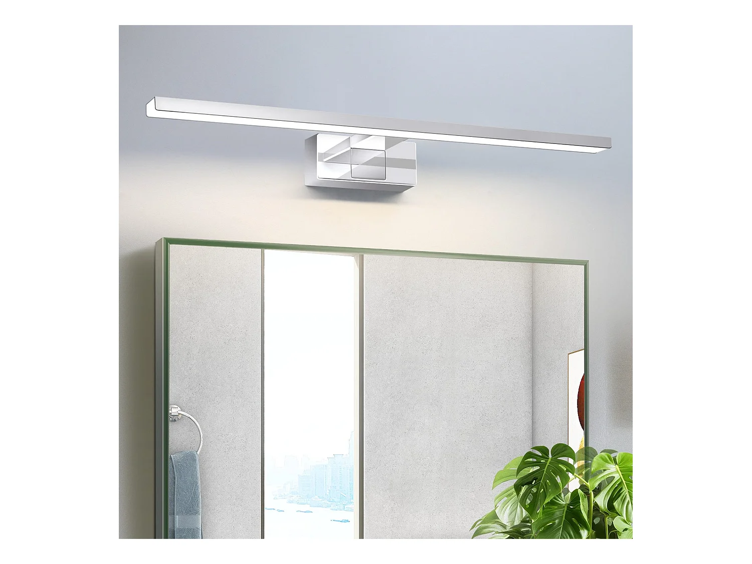 NETTLIFE Lustrzane światło LED do łazienki, kinkiet 12W, 4000K, 60cm
