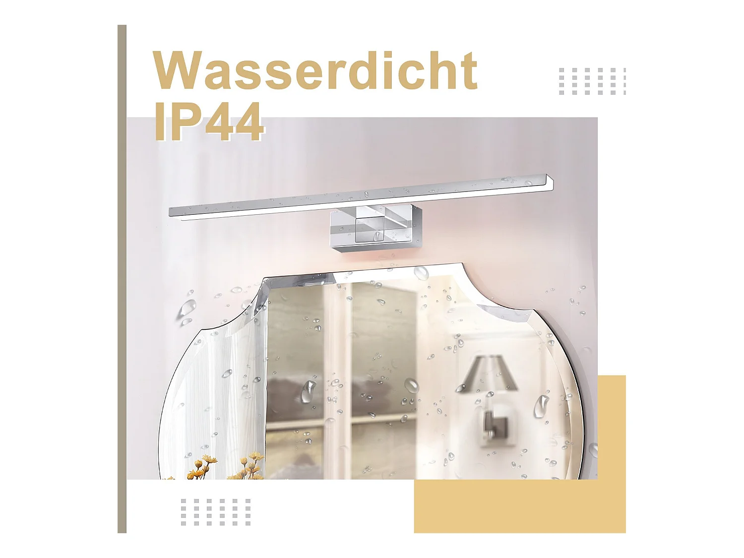 NETTLIFE Lustrzane światło LED do łazienki, kinkiet 12W, 4000K, 60cm