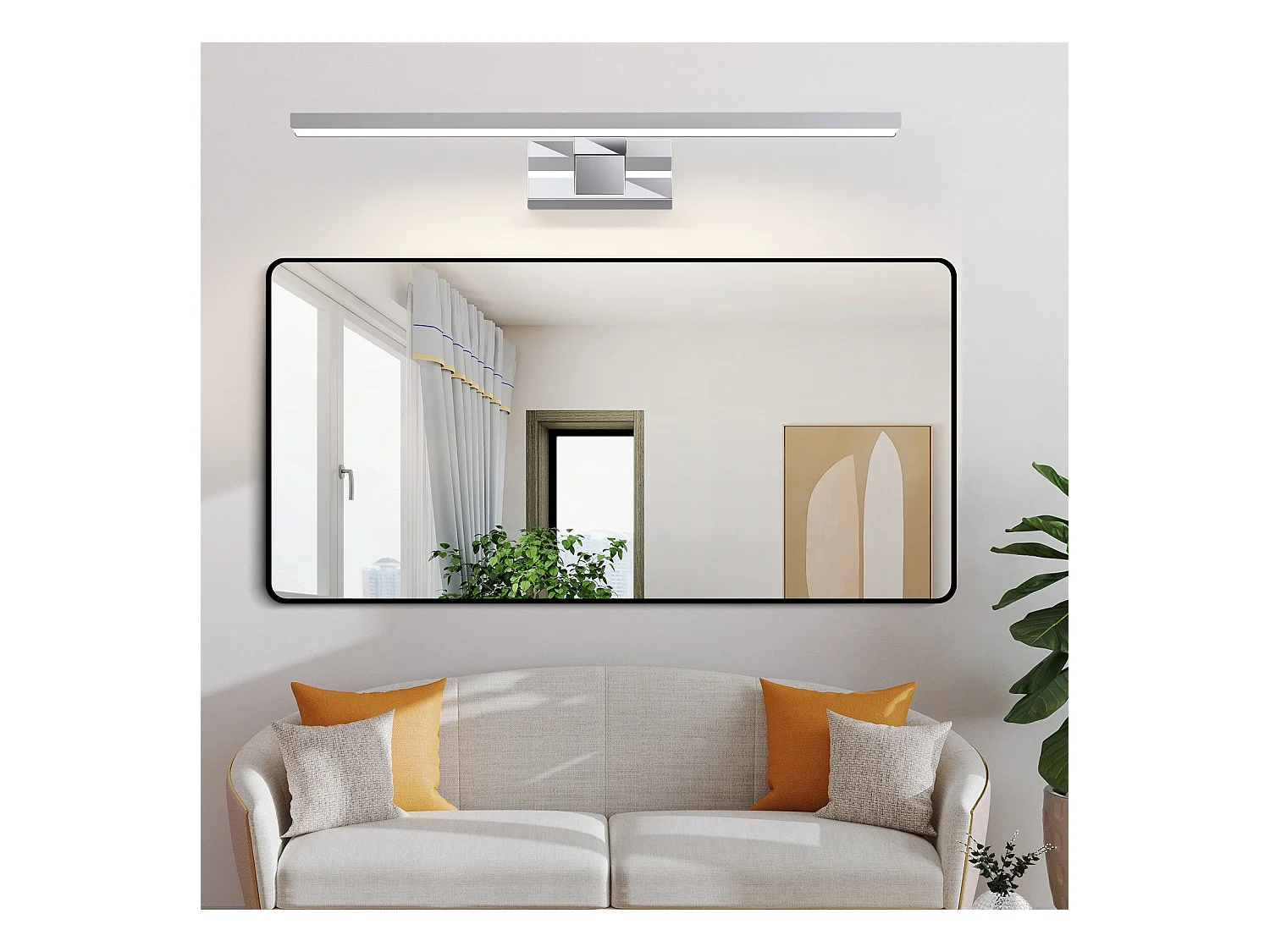 NETTLIFE LED-spiegellamp voor badkamer, wandlamp 12W, 4000K, 60cm