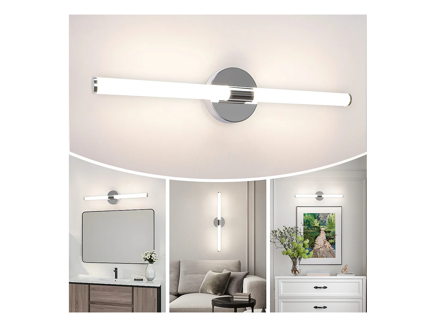 NETTLIFE LED-Badezimmer-Wandleuchte - 8W 60CM 4000K IP44