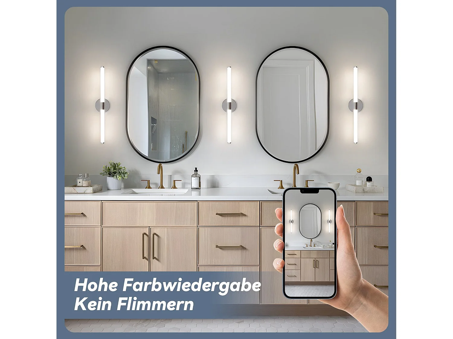 Applique murale de salle de bain NETTLIFE LED - 8W 60CM 4000K IP44