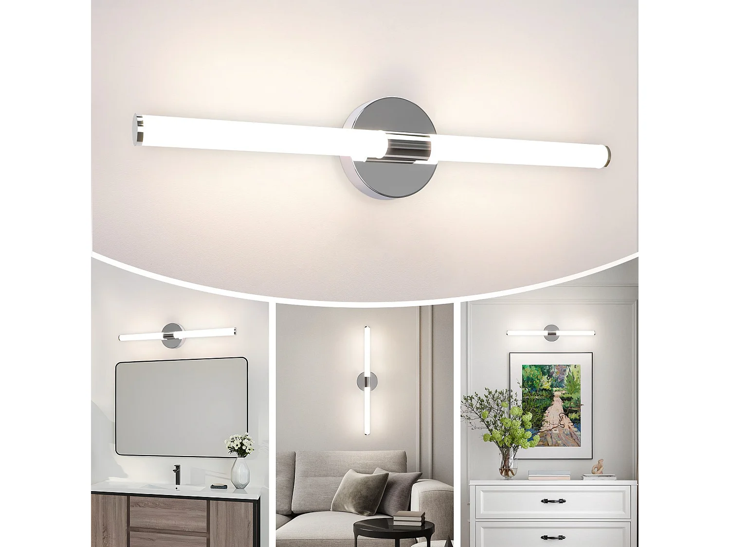 Applique murale de salle de bain NETTLIFE LED - 8W 60CM 4000K IP44