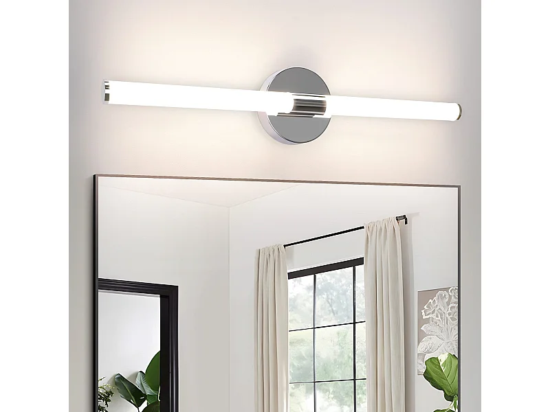 NETTLIFE Lámpara de espejo para baño, aplique LED de pared, 8W, 60 cm, 4000K, IP44