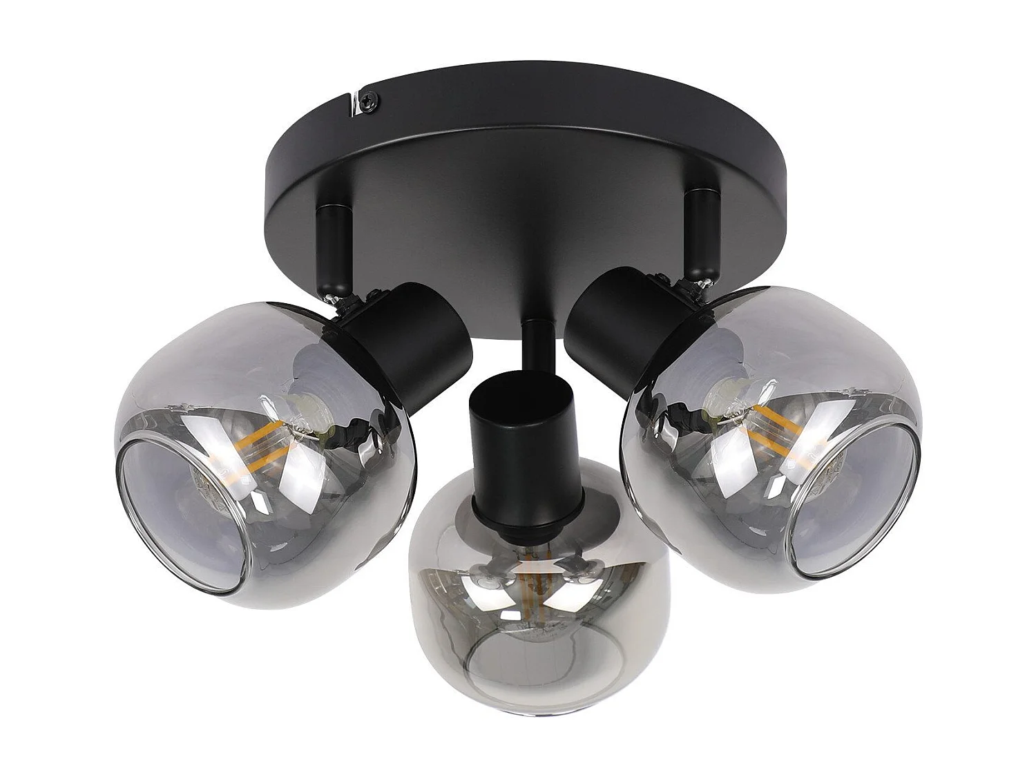 Spot de plafond NETTLIFE 3 flammes - Spot de plafond rond moderne en verre orientable à 350° pour salon