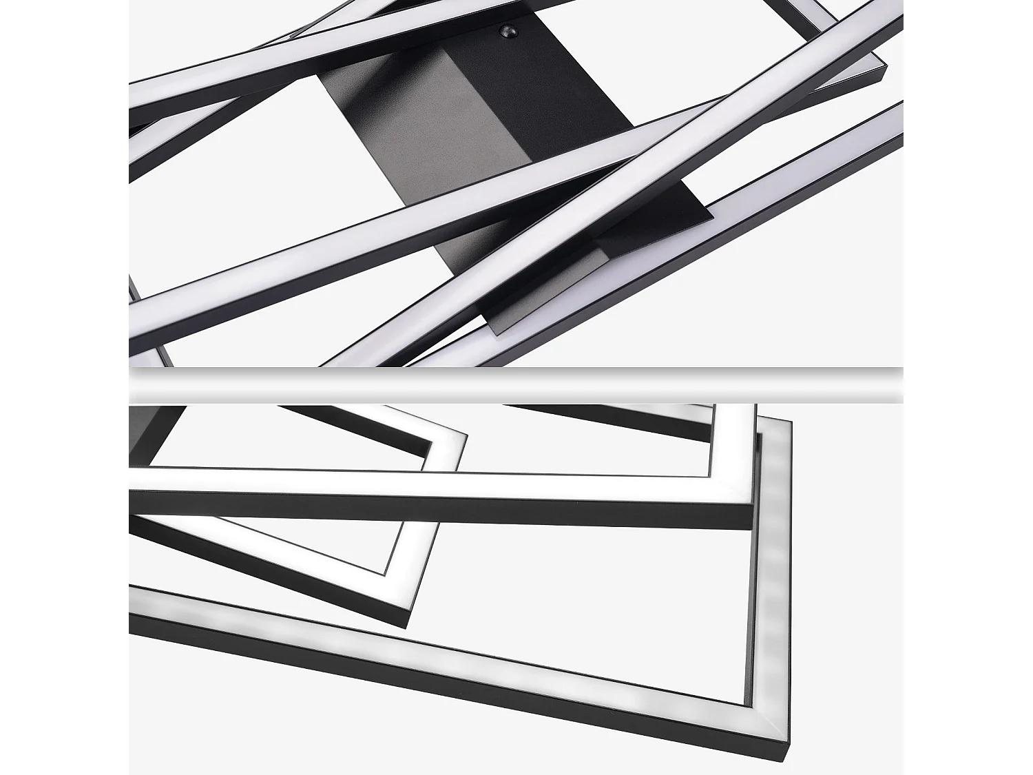 NETTLIFE LED Deckenleuchte für Wohnzimmer, Schwarz, Rechteckig, Dimmbar, Modernes Design