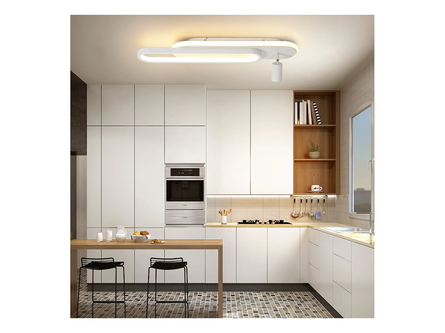 NETTLIFE Nowoczesna biała ściemnialna lampa sufitowa LED z 1 reflektorem sufitowym